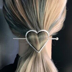 Heart Hair Clip Silver Tone NEW! 1141x1
